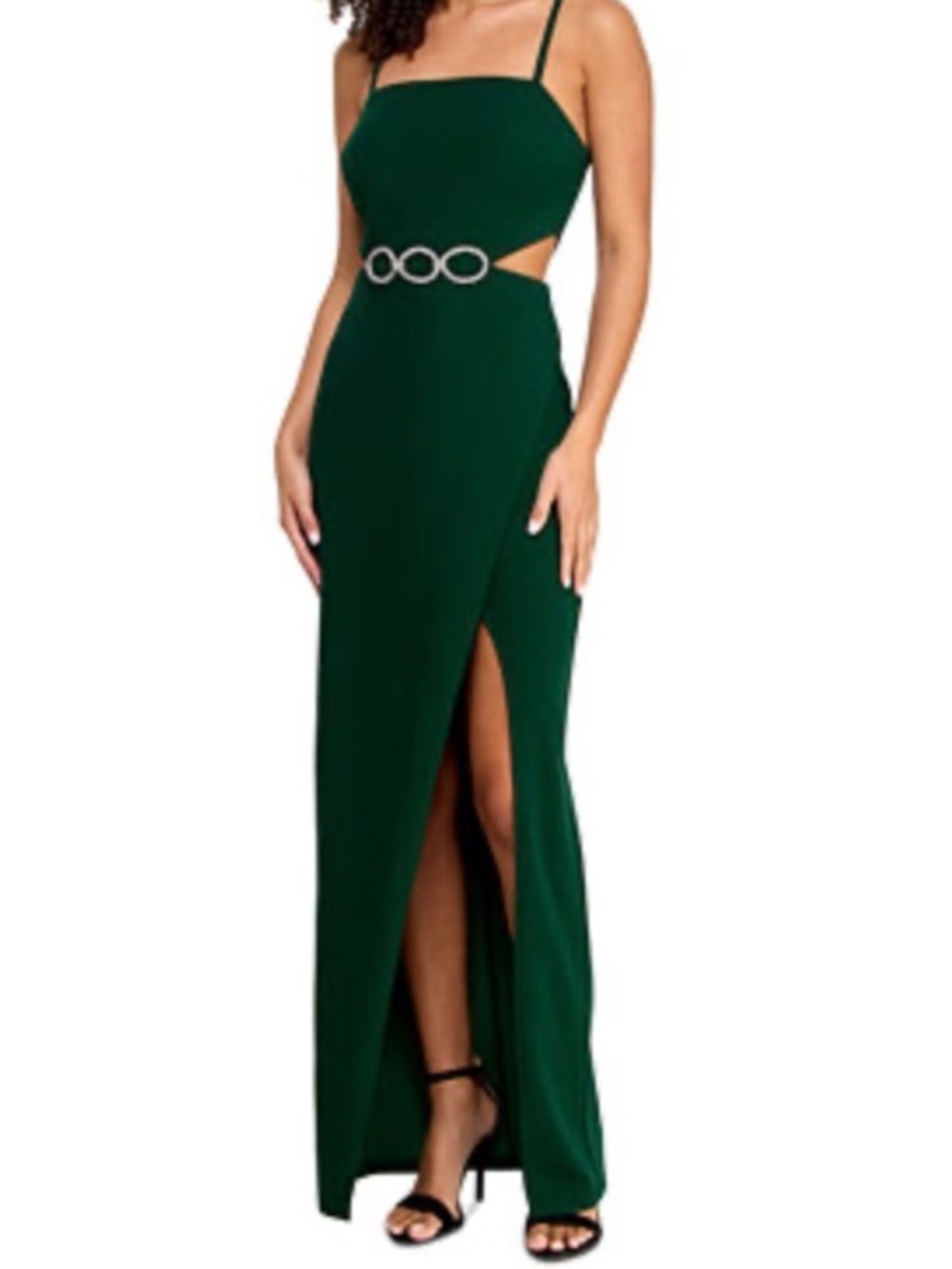 ✨ BCX Juniors' Embellished Cutout Gown Emerald - size XXS